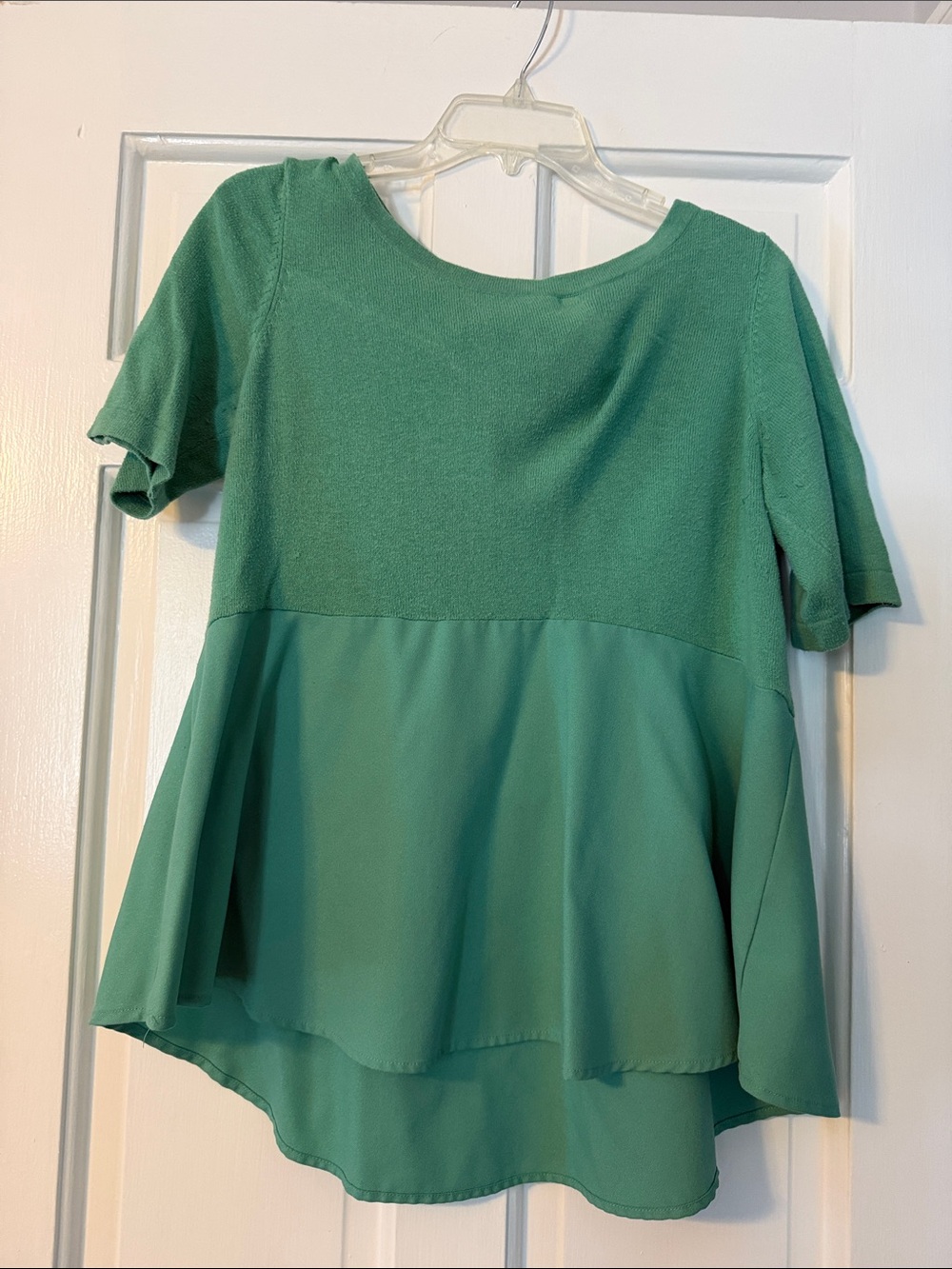 Moth Green Short-Sleeve Peplum Tunic